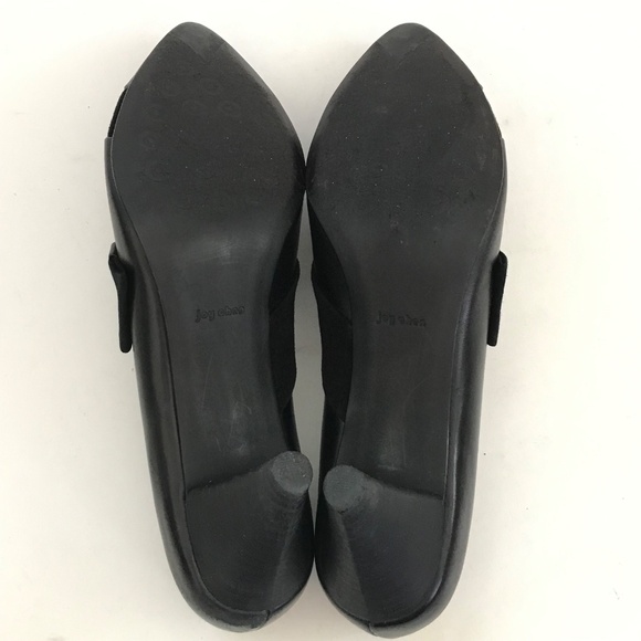 JOY CHEN Black Leather Heels Pointed Toe Leather Pumps Women’s Size 9 - Picture 13 of 16